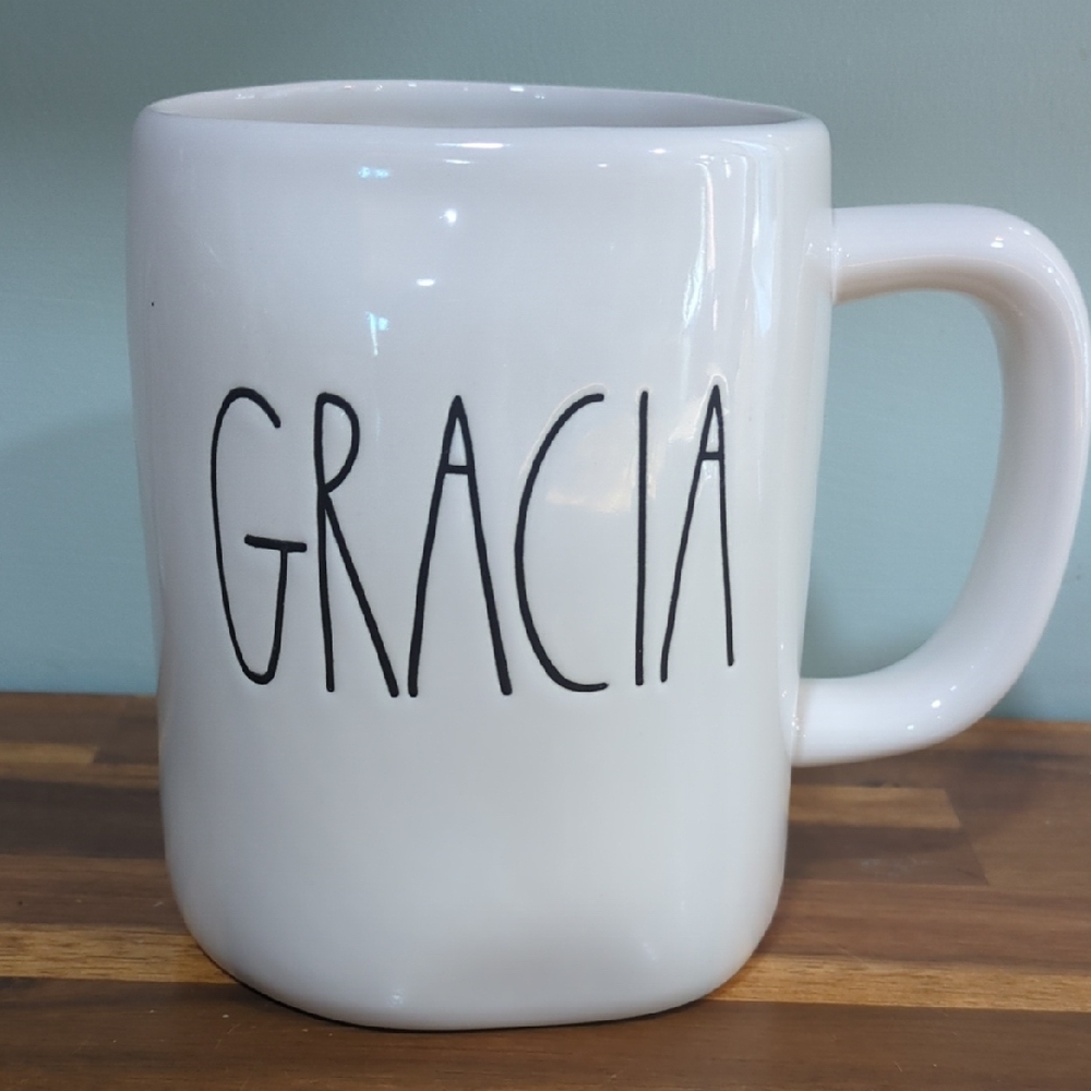 Rae Dunn White 'GRACIA' 16oz Mug